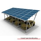 Ground Residential Solar Carport Kit Steel Brackets Concrete Block Foundation