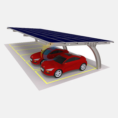 قیمت خوب روشن / خاموش شبکه سیستم های خورشیدی Carport در فضای باز پانل فتوولتائیک ضد آب قفسه پارکینگ خورشیدی گالوانیزه آنلاین