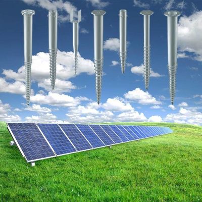 قیمت خوب 500 ~ 2500 میلی متر طول 76 * 1600/2000/2500 شمع پیچ زمینی براکت های نصب PV سیستم نصب صفحه خورشیدی آنلاین