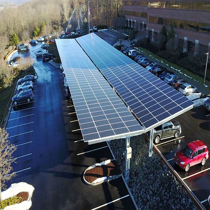 براکت خورشیدی خودرو کلاه فرنگی Carport Solar Systems ضد آب در فضای باز