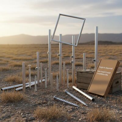 قیمت خوب ارتفاع حسب الحاجة کیت‌های نصب زمینی پنل خورشیدی با عمق نامحدود برای تنظیمات ارتفاع سفارشی و لنگر انداختن ایمن زمین آنلاین