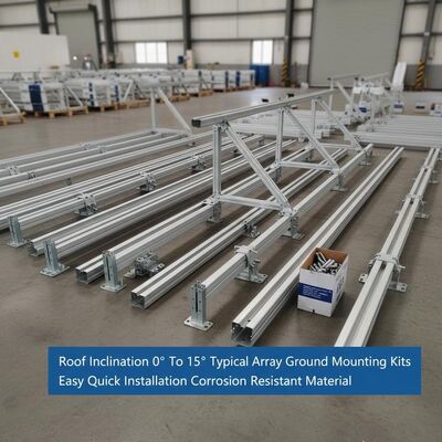 قیمت خوب شیب سقف 0° تا 15° کیت های نصب زمینی تکه های معمولی خورشیدی آسان نصب سریع مواد مقاوم به خوردگی آنلاین